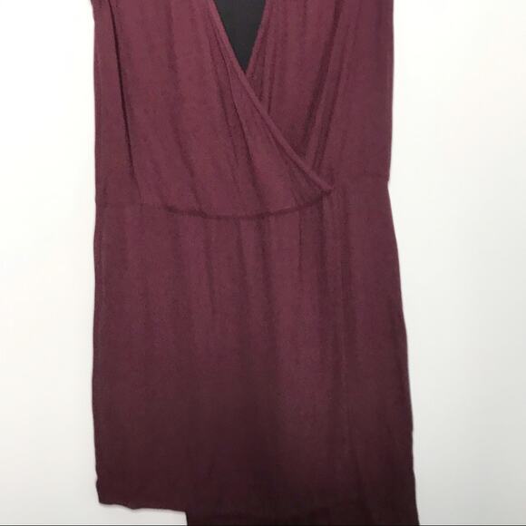 Tibi Size 0 Drapy Crepe Wrap Dress Burgundy Red Asymmetrical Hem Cocktail - Picture 5 of 8